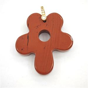 Red Jasper Flower Pendant, approx 30-35mm [GM27431]