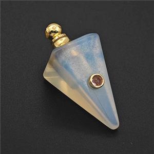White Opalite Pendulum Pendant Pave Zirconia, approx 14-35mm [GM27451]