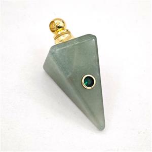 Green Aventurine Pendulum Pendant Pave Zirconia, approx 14-35mm [GM27454]