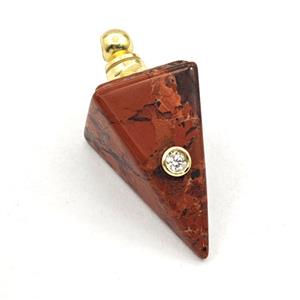 Red Jasper Pendulum Pendant Pave Zirconia, approx 14-35mm [GM27457]