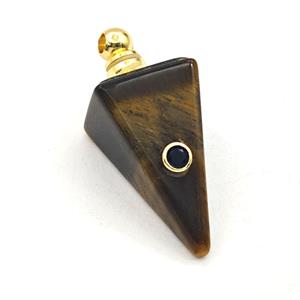 Tiger Eye Stone Pendulum Pendant Pave Zirconia, approx 14-35mm [GM27458]