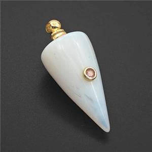 White Opalite Pendulum Pendant Pave Zirconia, approx 16-40mm [GM27463]