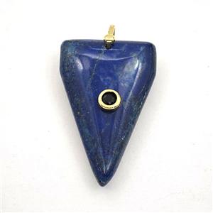 Blue Lapis Lazuli Triangle Pendant Pave Zirconia, approx 25-40mm [GM27498]