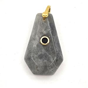 Labradorite Polygon Pendant Pave Zirconia, approx 18-30mm [GM27505]