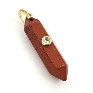 Red Jasper Prism Pendant Pave Zirconia, approx 10-42mm [GM27558]