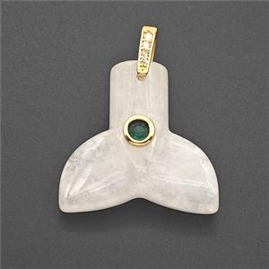 Clear Quartz Mermaid-Tail Pendant Pave Zirconia, approx 26-28mm [GM27586]