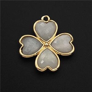 Gemstone Clover Pendant Gold Plated, approx 20mm [GM27693]