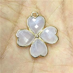Blue Scorolite Clover Pendant Gold Plated, approx 20mm [GM27695]