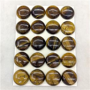 Natural Tiger Eye Stone Cabochon Circle, approx 20mm [GM27885]