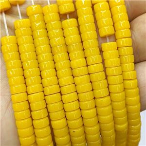 Yellow Jadeite Glass Heishi Beads, approx 3-6mm [GS2865]