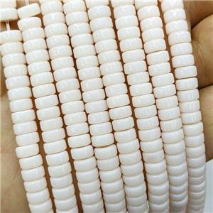Beige Jadeite Glass Heishi Beads, approx 3-6mm [GS2868]