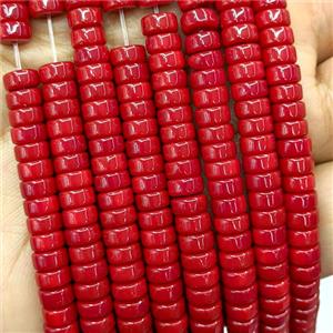 Red Jadeite Glass Heishi Beads, approx 3-6mm [GS2871]