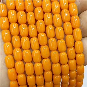 Orange Jadeite Glass Barrel Beads, approx 6-9mm [GS2875]