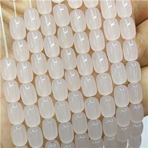 Pink Jadeite Glass Barrel Beads, approx 6-9mm [GS2876]
