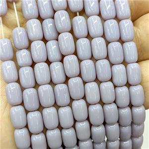 Gray Jadeite Glass Barrel Beads, approx 6-9mm [GS2880]