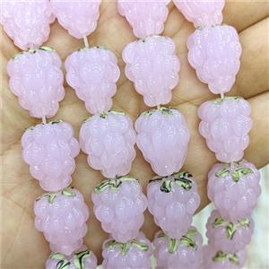 Lampwork Glass Strawberry Beads Pink, approx 15-18mm [GS2887]