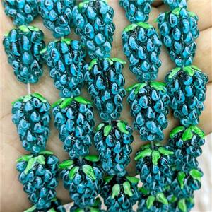Lampwork Glass Grapes Beads Teal, approx 14-22mm [GS2898]