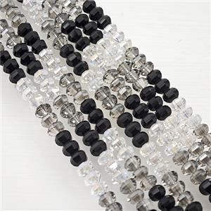 Crystal Glass Beads Faceted Rondelle Mixed Color, approx 4x6mm, 63pcs per st [GS2911]