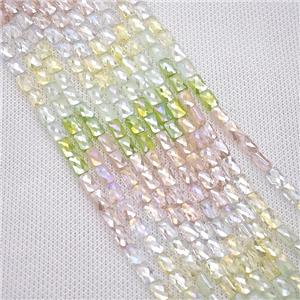 Crystal Glass Beads Faceted Rectangle Mixed Color, approx 4-7mm [GS2915]