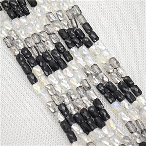 Crystal Glass Beads Faceted Rectangle Mixed Color, approx 4-7mm [GS2916]