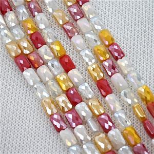 Crystal Glass Beads Faceted Rectangle Mixed Color, approx 4-7mm [GS2919]