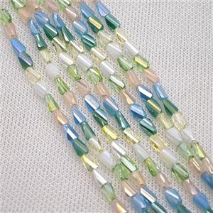 Crystal Glass Beads Twist Mixed Color, approx 4-7mm [GS2921]