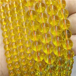 Golden Glass Beads Smooth Round, approx 6mm [GS2929-6MM]