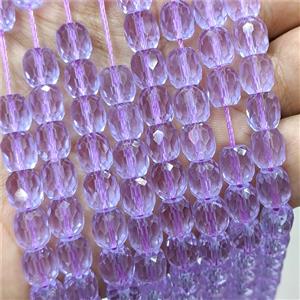 Lavender Crystal Glass Barrel Beads Faceted, approx 8-9mm, 44pcs per st [GS2934-S]