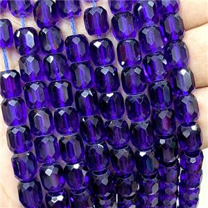 Darkpurple Crystal Glass Barrel Beads Faceted, approx 10-11mm, 38pcs per st [GS2935-L]