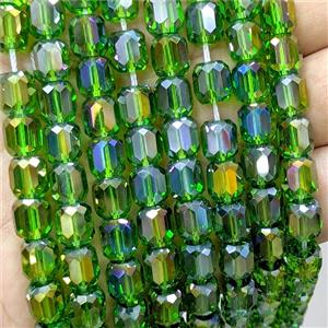Crystal Glass Barrel Beads Faceted AB-Color Electroplated, approx 8-9mm, 44pcs per st [GS2954-S]