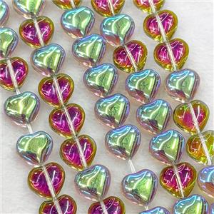 Red Crystal Glass Heart Beads Electroplated, approx 10mm, 41pcs per st [GS2976]