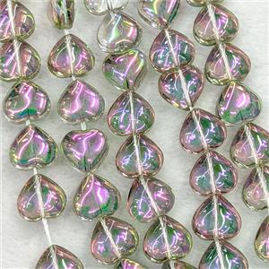 Crystal Glass Heart Beads Electroplated, approx 10mm, 41pcs per st [GS2992]