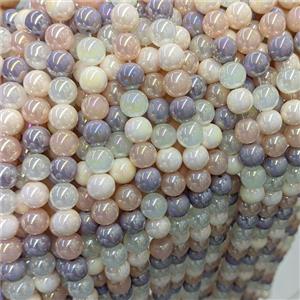 Round Jadeite Glass Beads Mixed Color Electroplated Smooth, approx 10mm [GS2999-10MM]
