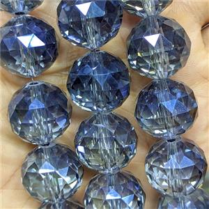 Grayblue Crystal Glass Beads Faceted Round, approx 20mm dia [GS3013]