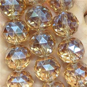 Champagne Crystal Glass Beads Faceted Round, approx 20mm dia [GS3016]