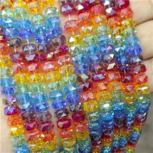 Crystal Glass Rondelle Beads Faceted Mixed Color, approx 8mm [GS3022]