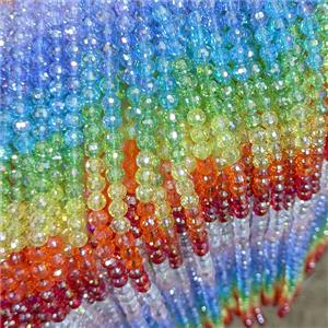 Crystal Glass Beads Faceted Round Mixed Color, approx 8mm, 48pcs per st [GS3023-8MM]