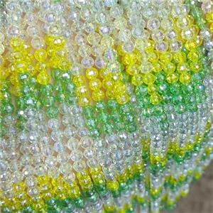 Crystal Glass Beads Faceted Round Mixed Color, approx 8mm, 48pcs per st [GS3024-8MM]
