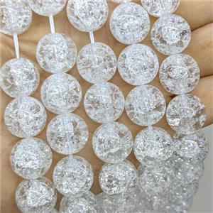 Clear Crackle Glass Round Beads Smooth, approx 6mm [GS3031-6MM]