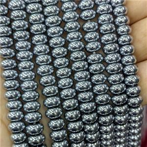 Crystal Glass Rondelle Beads Smooth Platinum Plated, approx 5x8mm [GS3032]