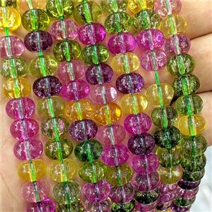 Crackle Glass Rondelle Beads Smooth Multicolor, approx 6-10mm [GS3037]