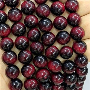 Tiger Eye Glass Beads Smooth Round Red, approx 6mm [GS3045-6MM]
