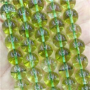 Olive Crystal Glass Round Beads Smooth, approx 12mm [GS3105-12MM]