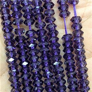 Purple Crystal Glass Heishi Beads Faceted, approx 4x8mm [GS3110-4X8MM]