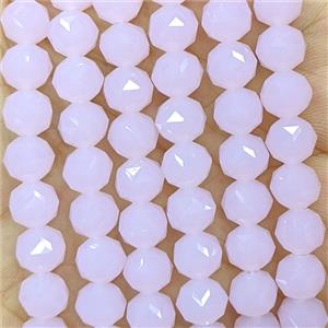 Pink Jadeite Glass Round Beads Cutted, approx 8mm [GS3131-8MM]