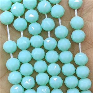 Green Jadeite Glass Round Beads Cutted, approx 10mm [GS3133-10MM]