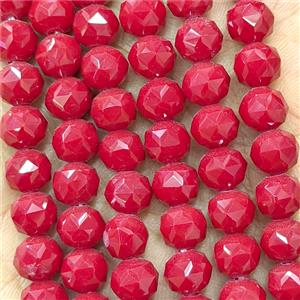 Red Jadeite Glass Round Beads Cutted, approx 6mm [GS3136-6MM]