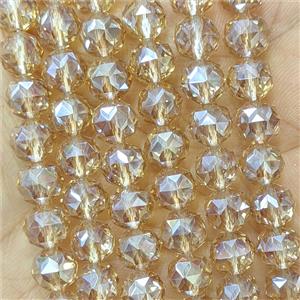 Champagne Crystal Glass Round Beads Cutted Electroplated, approx 6mm [GS3163-6MM]
