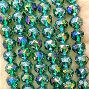 Green Crystal Glass Round Beads Cutted Electroplated, approx 6mm [GS3176-6MM]