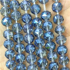 Grayblue Crystal Glass Round Beads Cutted Electroplated, approx 6mm [GS3177-6MM]